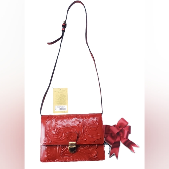 Patricia Nash Tooled Ochre/Red Lanza Crossbody Organizer NWT - Picture 7 of 15